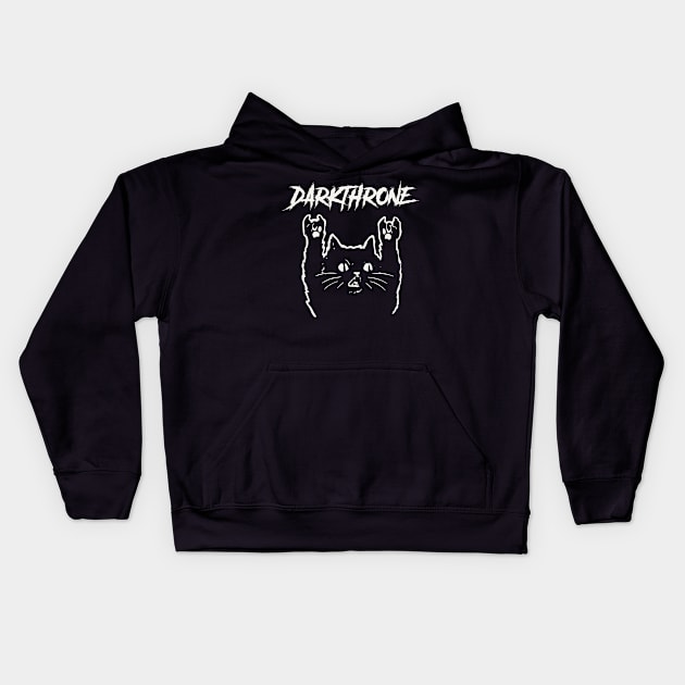 darkthrone metal cat Kids Hoodie by bubur ayam